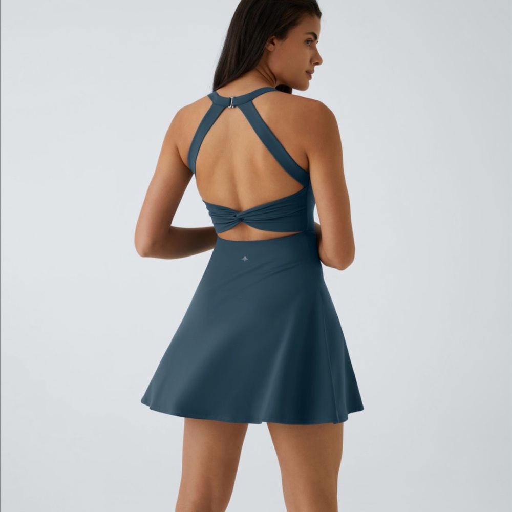 Halara SoftlyZero Backless Twisted Cool Touch Active Dress-Easy Peezy - Picture 3 of 12